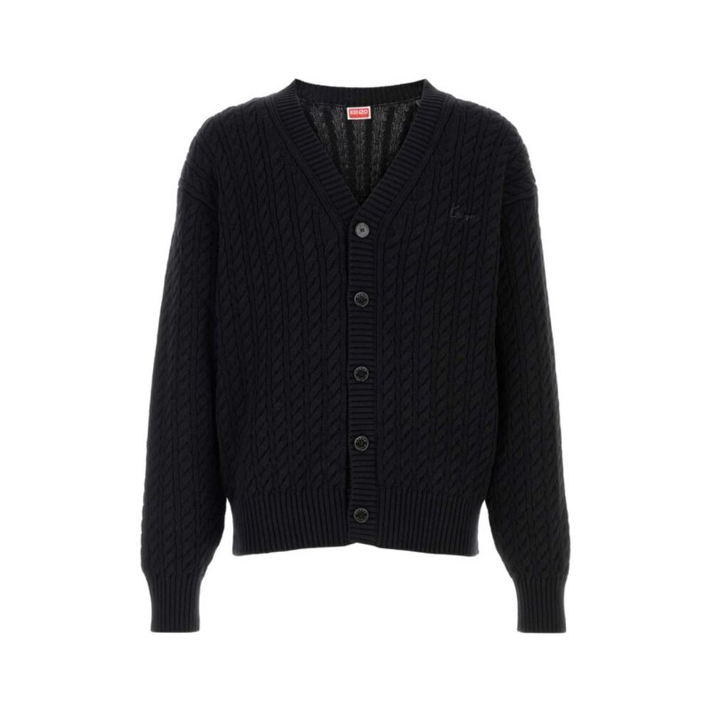 Kenzo Men Black Cotton Blend Cardigan